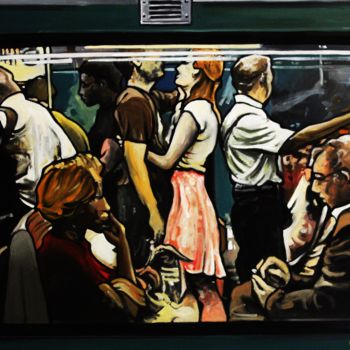 Painting titled "le-dernier-metro-hu…" by Olivier Boutet, Original Artwork