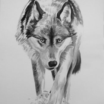 Painting titled "Lobo" by Tetyana Marchenko (Mart), Original Artwork, Acrylic