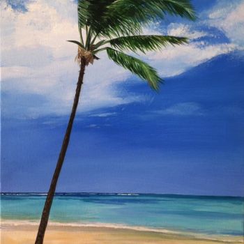 Painting titled "Playa de Juanillo" by Tetyana Marchenko (Mart), Original Artwork