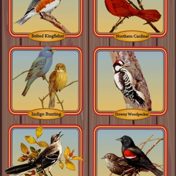 Arte digital titulada "Birds of Mineral We…" por Jim Sanders, Obra de arte original
