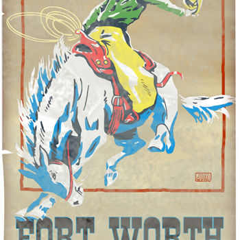 Digital Arts titled "Ft Worth Rodeo" by Jim Sanders, Original Artwork