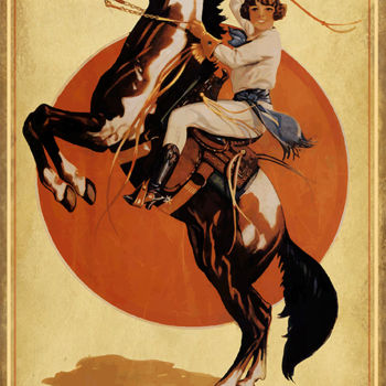 Digitale Kunst mit dem Titel "Rodeo Cowgirl Kings…" von Jim Sanders, Original-Kunstwerk