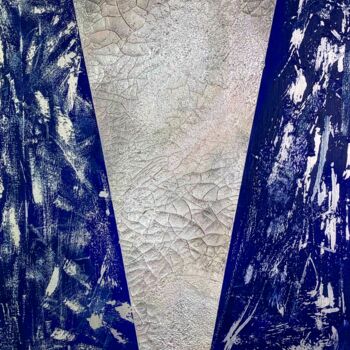 Ζωγραφική με τίτλο "Silver Shell" από Textured Art Studio, Αυθεντικά έργα τέχνης, Ακρυλικό