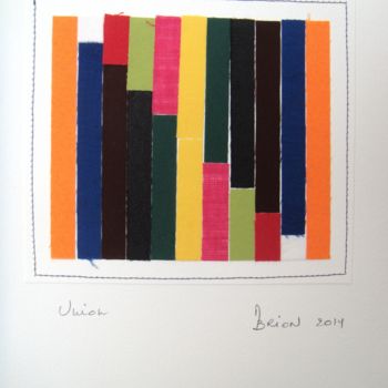 Colagens intitulada "Hommage à Georges C…" por Martine Brion, Obras de arte originais