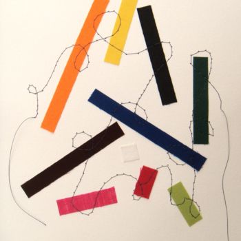 Collages intitulée "Hommage à Georges C…" par Martine Brion, Œuvre d'art originale