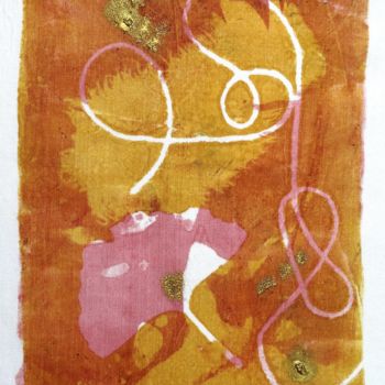 Printmaking titled "Impression orange" by Martine Brion, Original Artwork