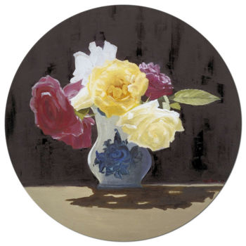 Картина под названием "roses 2" - Tudor Gafton, Подлинное произведение искусства, Масло Установлен на Деревянная рама для но…