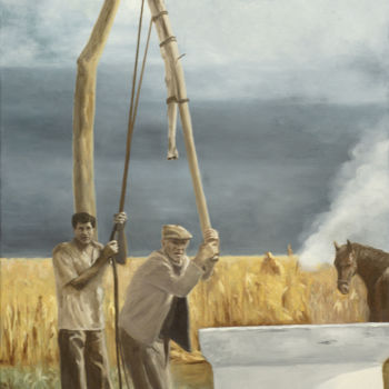 「Thirst」というタイトルの絵画 Tudor Gaftonによって, オリジナルのアートワーク, オイル ウッドストレッチャーフレームにマウント