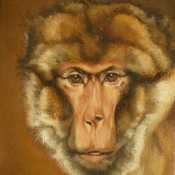 Pintura titulada "macaque-" por Th. Hutin, Obra de arte original