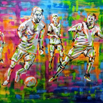 Pintura intitulada "FOOTBALL" por Thaís Coelho, Obras de arte originais, Acrílico