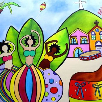 Painting titled "VOLTA BRASILEIRA" by Thaís Gomez "Arte Tropical", Original Artwork