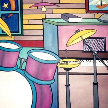 Painting titled "Music" by Thaís Gomez "Arte Tropical", Original Artwork