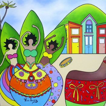 Peinture intitulée "MOLEJO BRASILEIRO" par Thaís Gomez "Arte Tropical", Œuvre d'art originale