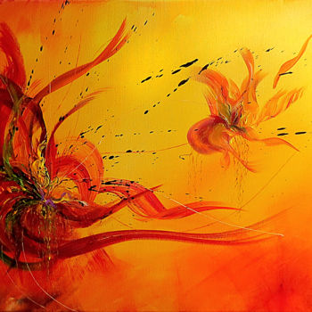 Schilderij getiteld "Firely.jpg" door Thaïs, Origineel Kunstwerk, Acryl