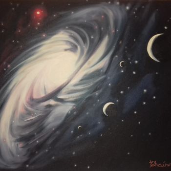 Pintura titulada "Galáxia" por Thaíssa, Obra de arte original, Oleo