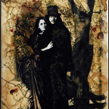 Картина под названием "Dracula / Oceans of…" - Thalita Tonon (ArtWorkSottoSopra), Подлинное произведение искусства, Чернила