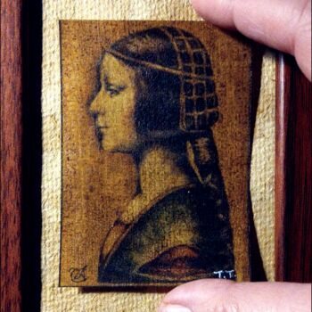 Printmaking titled "Bianca Sforza ACEO…" by Thalita Tonon (SottoSopra), Original Artwork, Digital Print Mounted on Cardboard