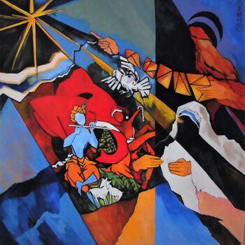 Painting titled "CANONISATION OF MOT…" by Thampoo Jacob, Original Artwork, Acrylic