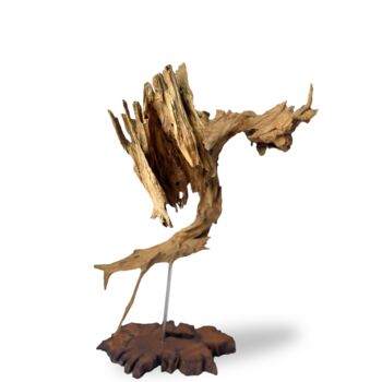 Sculpture titled ""Serenity in Flight…" by Thang Vu, Original Artwork, Wood
