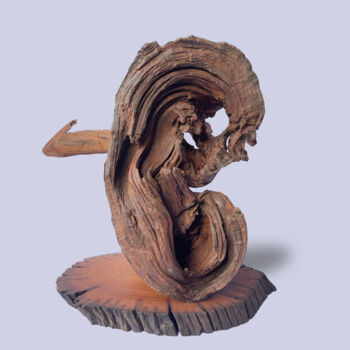 Sculpture intitulée ""Eternal Embrace"" par Thang Vu, Œuvre d'art originale, Bois