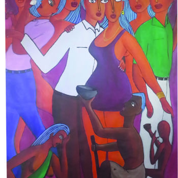 Painting titled "group.jpg" by Dileep Kumar, Original Artwork, Acrylic