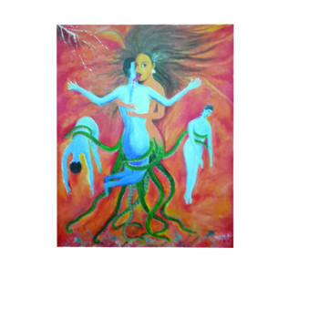 Pintura intitulada "witch.jpg" por Dileep Kumar, Obras de arte originais