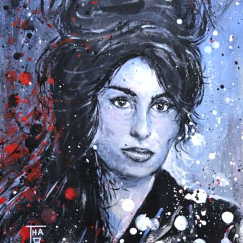 Pintura intitulada "Amy Winehouse" por Thao, Obras de arte originais, Acrílico