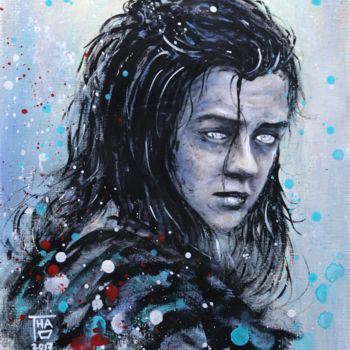 Peinture intitulée "Arya Stark" par Thao, Œuvre d'art originale, Acrylique