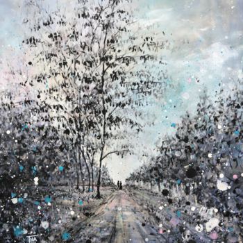 Painting titled "Promenade Automnale…" by Thao, Original Artwork, Acrylic