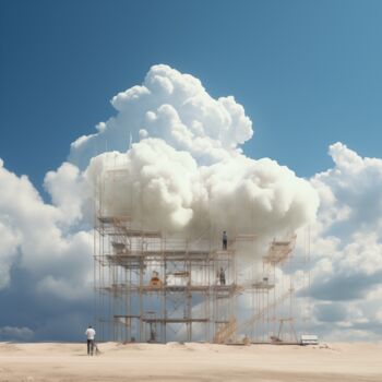 Arte digitale intitolato "Cloud Maintenance 02" da Thapsus, Opera d'arte originale, Immagine generata dall'IA