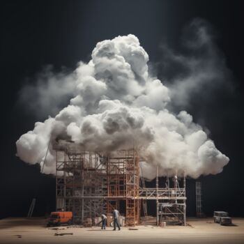 Arte digitale intitolato "Cloud Maintenance 05" da Thapsus, Opera d'arte originale, Immagine generata dall'IA