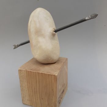 Sculpture titled "Mauvaise trajectoir…" by Jean-Pierre Thaurenne, Original Artwork, Stone