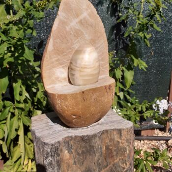Sculpture intitulée "Galet à l'œuf" par Jean-Pierre Thaurenne, Œuvre d'art originale, Pierre