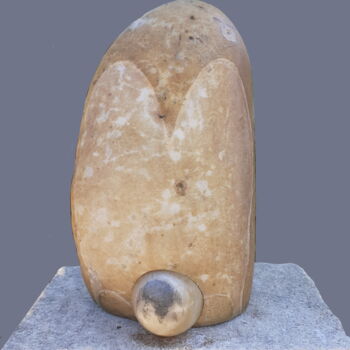 Sculpture titled "Manchotte" by Jean-Pierre Thaurenne, Original Artwork, Stone