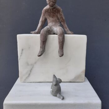 Sculpture titled "Quel courage !" by Jean-Pierre Thaurenne, Original Artwork, Stone