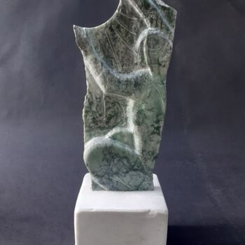 Sculpture titled "Nu au solei" by Jean-Pierre Thaurenne, Original Artwork, Stone