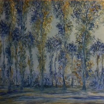 Painting titled "ARBRES" by Thierry Chanal, Original Artwork, Oil