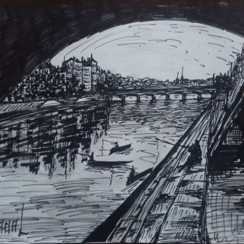 Drawing titled "photo-25" by Thierry Chanal, Original Artwork, Ink
