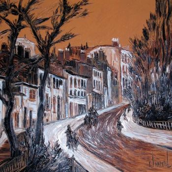 Painting titled "PENTE CROIX ROUSSE" by Thierry Chanal, Original Artwork, Oil