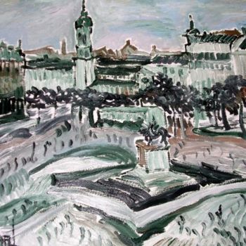 Painting titled "PLACE BELLECOUR" by Thierry Chanal, Original Artwork, Other