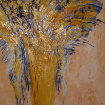 Painting titled "BOUQUET JAUNE ET BL…" by Thierry Chanal, Original Artwork, Other