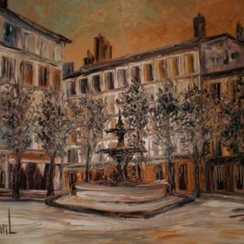 Painting titled "PLACE BELFORT (plan…" by Thierry Chanal, Original Artwork, Oil