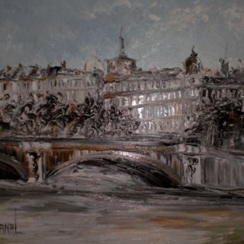 Painting titled "PONT LAFAYETTE - LY…" by Thierry Chanal, Original Artwork, Oil