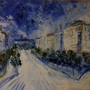 Painting titled "PLACE GABRIEL PERI.…" by Thierry Chanal, Original Artwork, Oil