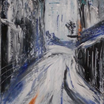 Painting titled "LE PANTHEON 3 (long)" by Thierry Chanal, Original Artwork, Oil