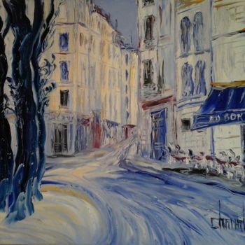 Painting titled "AU BON CRU (bleu)" by Thierry Chanal, Original Artwork
