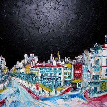 Painting titled "PLACE GABRIEL PERI…" by Thierry Chanal, Original Artwork, Oil