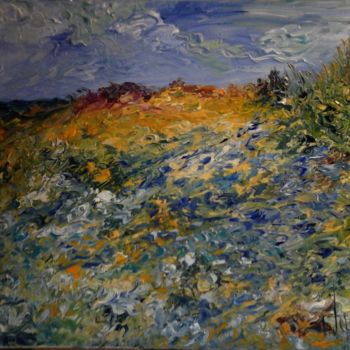 Painting titled "PAYSAGE PROVENCAL" by Thierry Chanal, Original Artwork, Oil