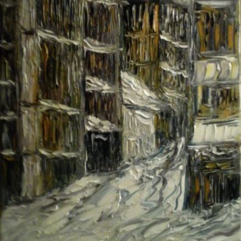 Painting titled "VIEUX LYON SOUS LA…" by Thierry Chanal, Original Artwork, Oil