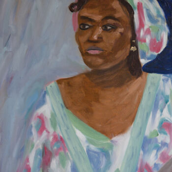 Schilderij getiteld "Ghanaian Woman In C…" door The Hammer, Origineel Kunstwerk, Olie